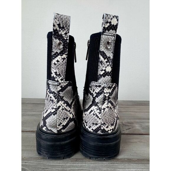 CIRCUS SAM EDELMAN GIOVANNY COMBAT Snakeskin Zip Platform BOOTS SIZE 8 - Picture 3 of 12